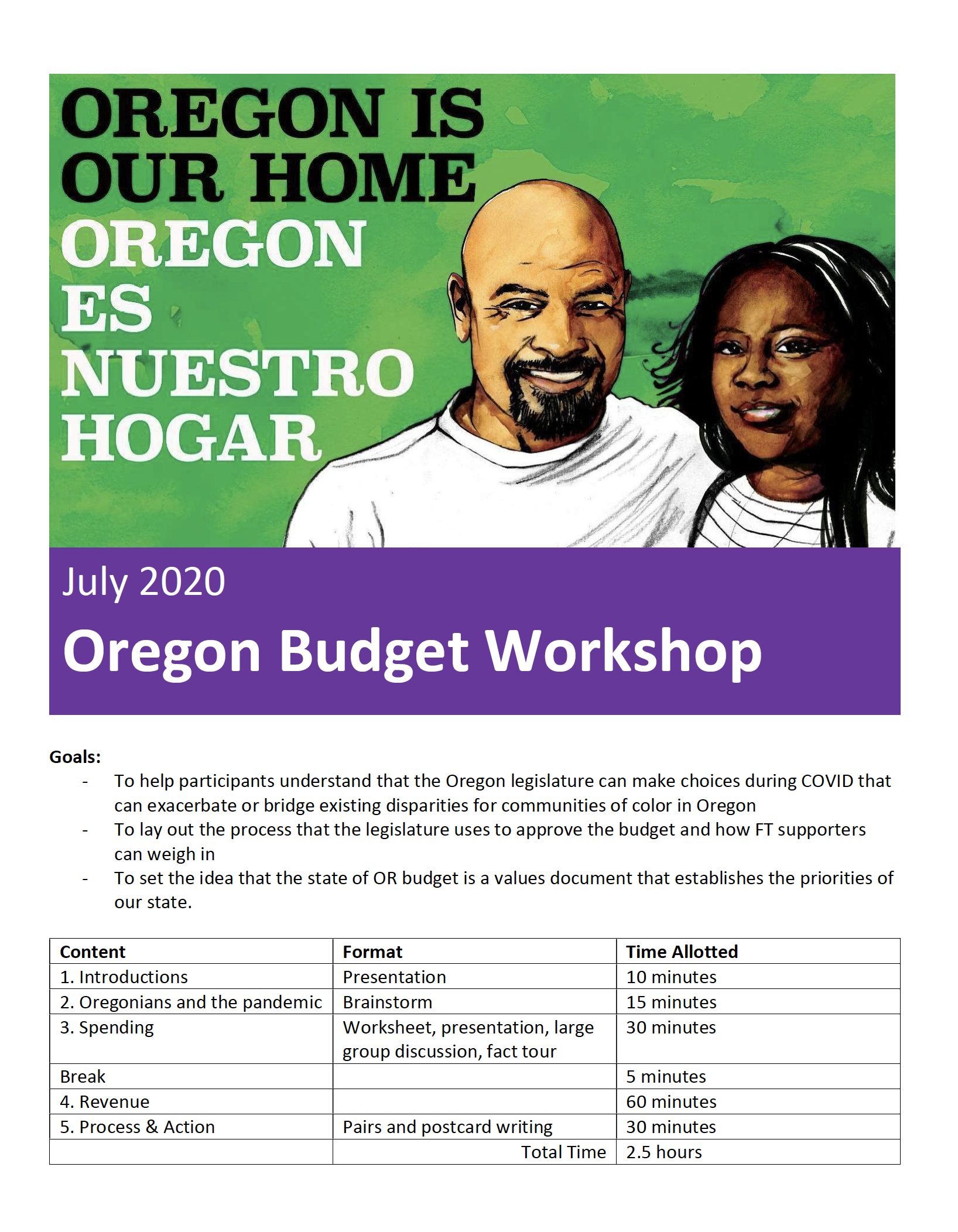 OR State Budget + COVID workshop